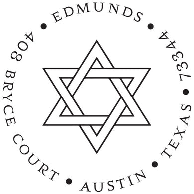 Star of David (outline) Return Address Embosser