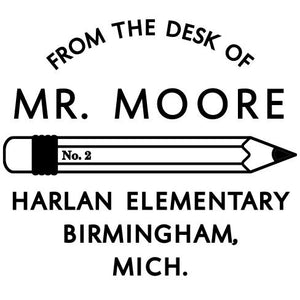 Pencil Personalized Self-inking Round Return Address Stamp