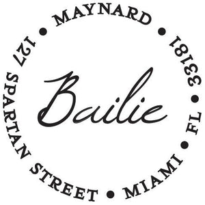 Bailie Personalized Self Inking Round Return Address Stamp