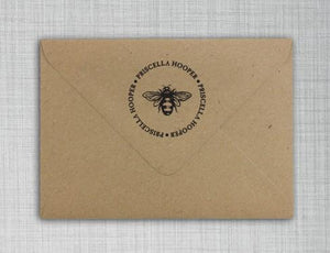 Bee Return Address Self Inking Stamp Envelope Style