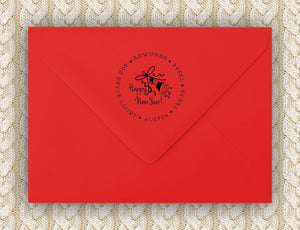 Happy New Year Return Address Stamp