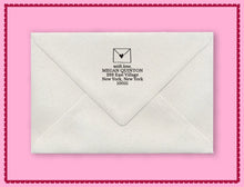 Natalie Chang Sealed with a Heart Personalized Self-inking Round Return Address Stamp on Envelope