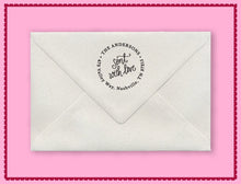 Natalie Chang Sent with Love Personalized Self-inking Round Return Address Stamp on Envelope