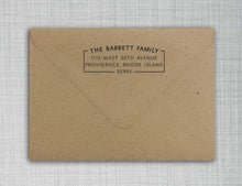 Barrett Rectangle Personalized Self Inking Return Address Stamp on Envelope