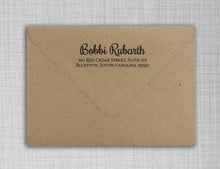 Bobbi Rectangle Personalized Self Inking Return Address Stamp on Envelope