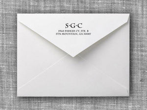 Charlesworth Rectangle Personalized Self Inking Return Address Stamp on Envelope