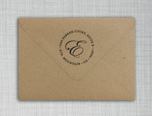 English Personalized Self-inking Round Return Address Stamp on Envelope