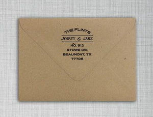 Flint Personalized Self-inking Round Return Address Stamp on Envelope