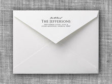 Jefferson Rectangle Personalized Self Inking Return Address Stamp on Envelope