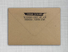 Jordan Rectangle Personalized Self Inking Return Address Stamp on Envelope