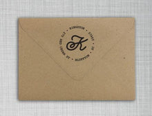 Kingston Personalized Self-inking Round Return Address Stamp on Envelope