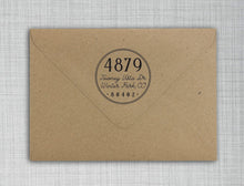 Marilyn Personalized Self-inking Round Return Address Stamp on Envelope