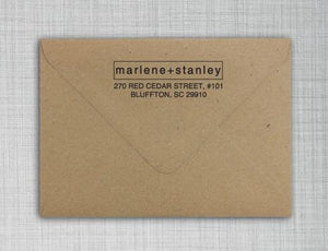 Marlene Rectangle Personalized Self Inking Return Address Stamp on Envelope