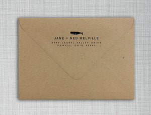 Melville Rectangle Personalized Self Inking Return Address Stamp on Envelope