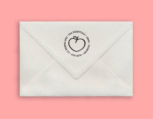 Peach Personalized Self-inking Round Return Address Design on Envelope