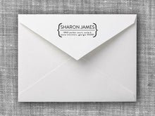 Sharon Rectangle Personalized Self Inking Return Address Stamp on Envelope