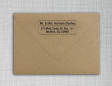 Stanley Rectangle Personalized Self Inking Return Address Stamp on Envelope