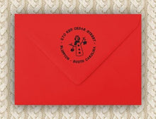 Earmuffs Personalized Self-inking Round Return Address Stamp on Envelope