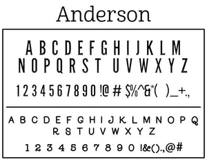 Anderson Personalized Return Address Standard Embosser Font