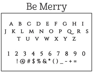Be Merry Holiday Personalized Self Inking Round Return Address Stamp font