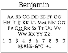 Benjamin Rectangle Personalized Self Inking Return Address Stamp font 