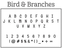 Kelly Hughes Bird & Branches Personalized Self-inking Round Return Address Stamp Font