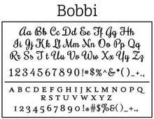 Bobbi Rectangle Personalized Self Inking Return Address Stamp font 