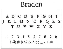Braden Rectangle Personalized Self Inking Return Address Stamp font 
