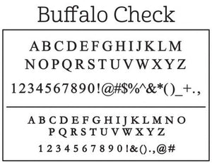 Kelly Hughes Buffalo Check Personalized Self-inking Round Return Address Stamp Font