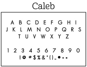 Caleb Personalized Return Address Standard Embosser Font