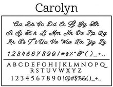Carolyn Rectangle Personalized Self Inking Return Address Stamp font 