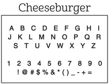 Cheesburger Personalized Self-inking Round Return Address Stamp Font
