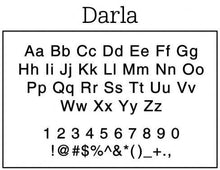 Darla Rectangle Personalized Self Inking Return Address Stamp font 