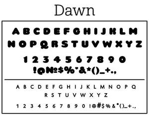 Dawn Rectangle Personalized Self Inking Return Address Stamp font 