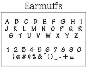 Earmuffs Personalized Self-inking Round Return Address Stamp Font