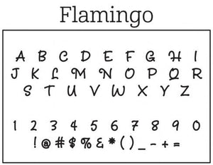 Kelly Hughes Flamingo Personalized Self-inking Round Return Address Stamp Font