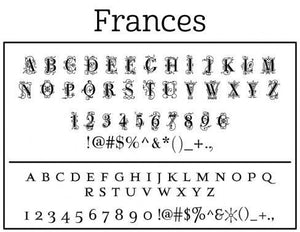 Frances Personalized Self-inking Round Return Address Stamp on Envelope