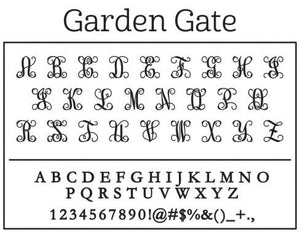 Kelly Huhges Garden Gate Personalized Self-inking Round Return Address Stamp Font