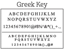 Kelly Hughes Greek Key Personalized Self-inking Round Return Address Stamp Font