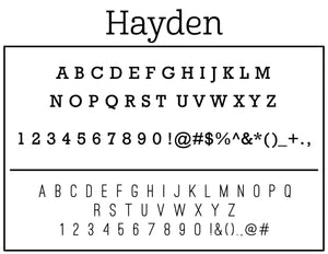 Hayden Personalized Self-inking Round Return Address Stamp Fonts