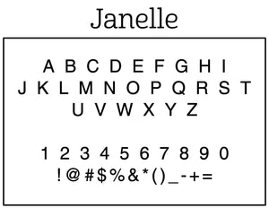 Janelle Personalized Self-inking Round Return Address Stamp Font