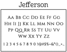 Jefferson Rectangle Personalized Self Inking Return Address Stamp font 