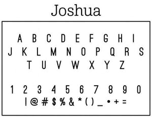 Joshua Rectangle Personalized Self Inking Return Address Stamp font 