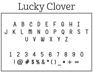 Kelly Hughes Lucky Clover Personalized Self-inking Round Return Address Stamp Font