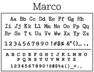 Marco Rectangle Personalized Self Inking Return Address Stamp font 