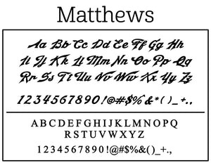 Matthews Personalized Self-inking Round Return Address Design Font