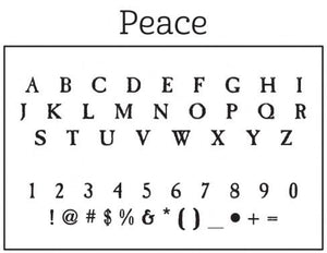 Peace Personalized Self-inking Round Return Address Design Font
