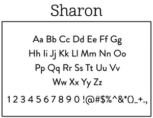 Sharon Rectangle Personalized Self Inking Return Address Stamp font 