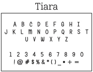Kelly Hughes Tiara Personalized Self-inking Round Return Address Stamp font