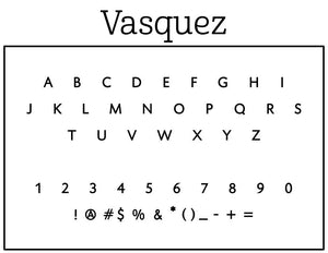Vasquez Round Personalized Self Inking Return Address Stamp font